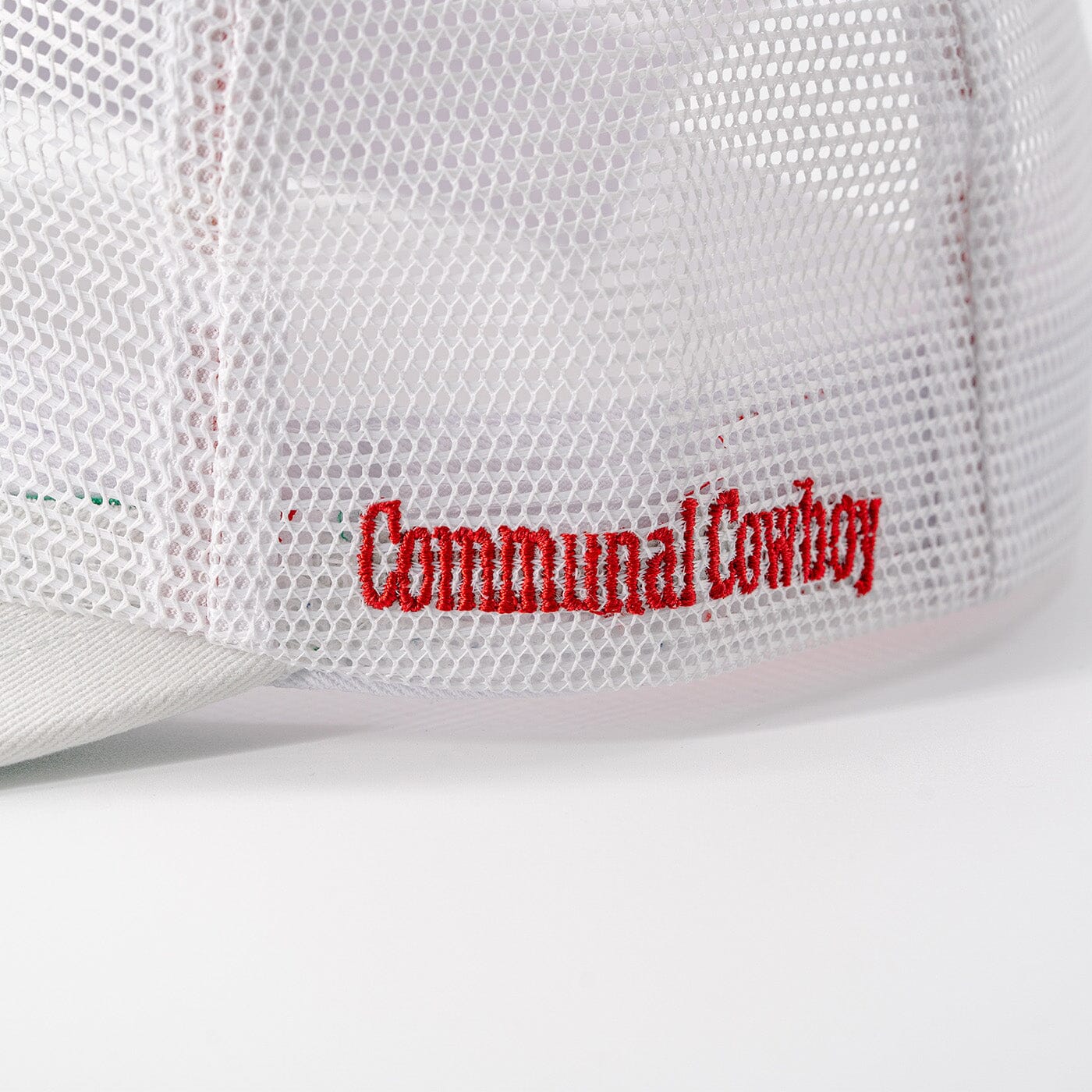 White All-Mesh Luck Company Hat Side Embroidery