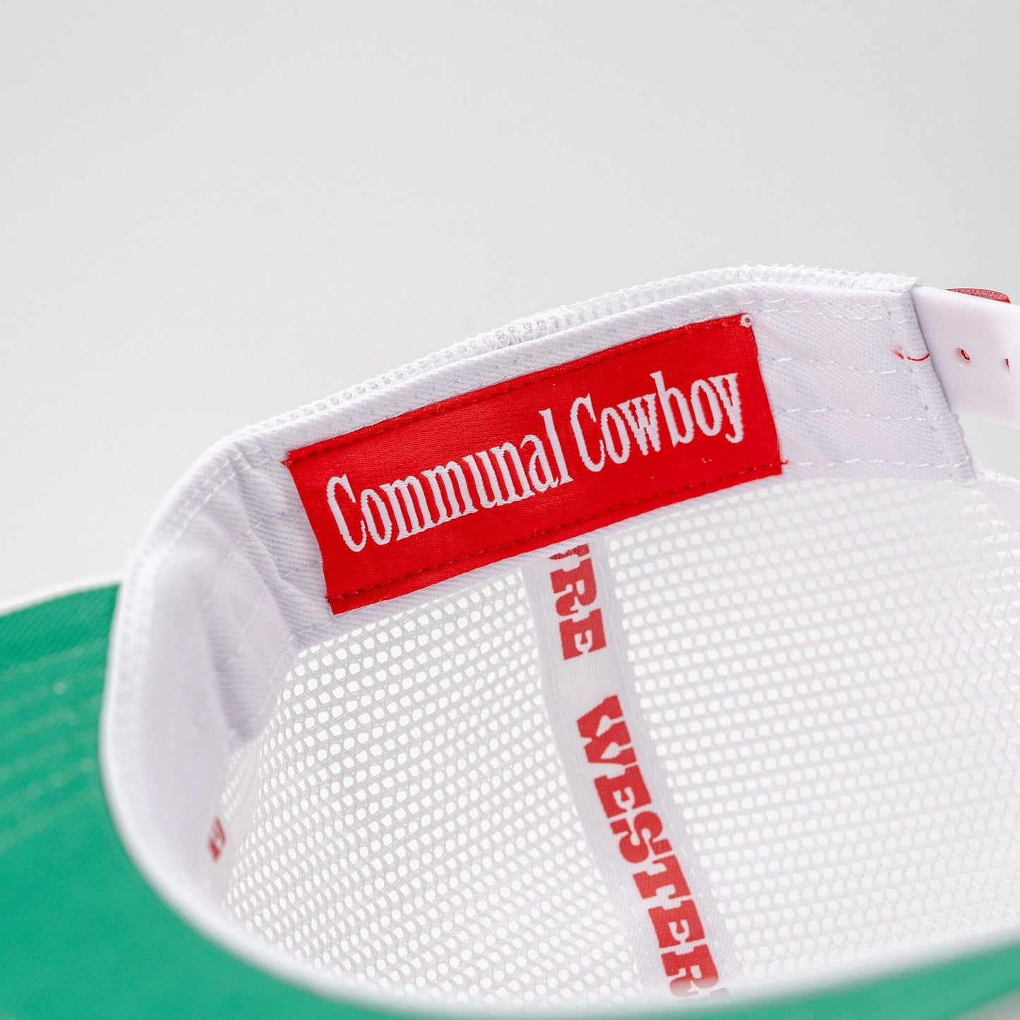 White All-Mesh Luck Company Hat Inner Tag