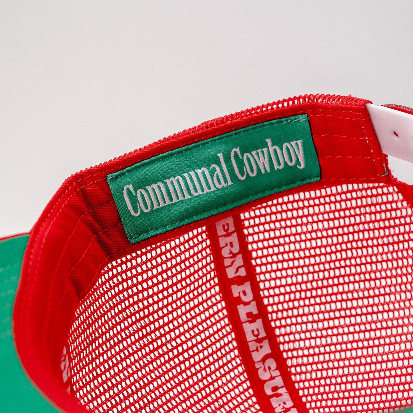 Red All-Mesh Luck Company Hat Inner Tag