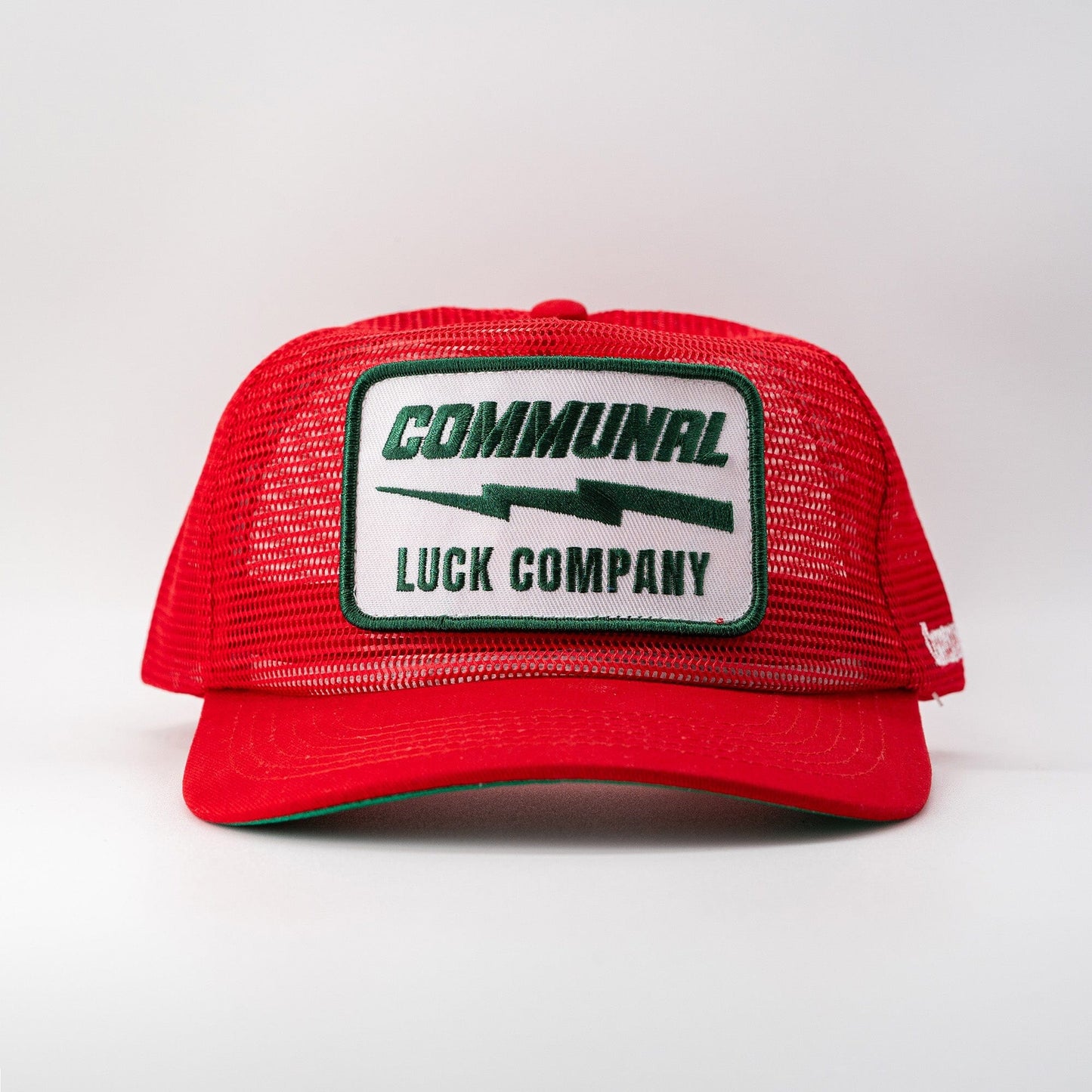 Red All-Mesh Luck Company Hat Front View
